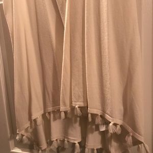 Joseph A white sweater vest with tassels Medium